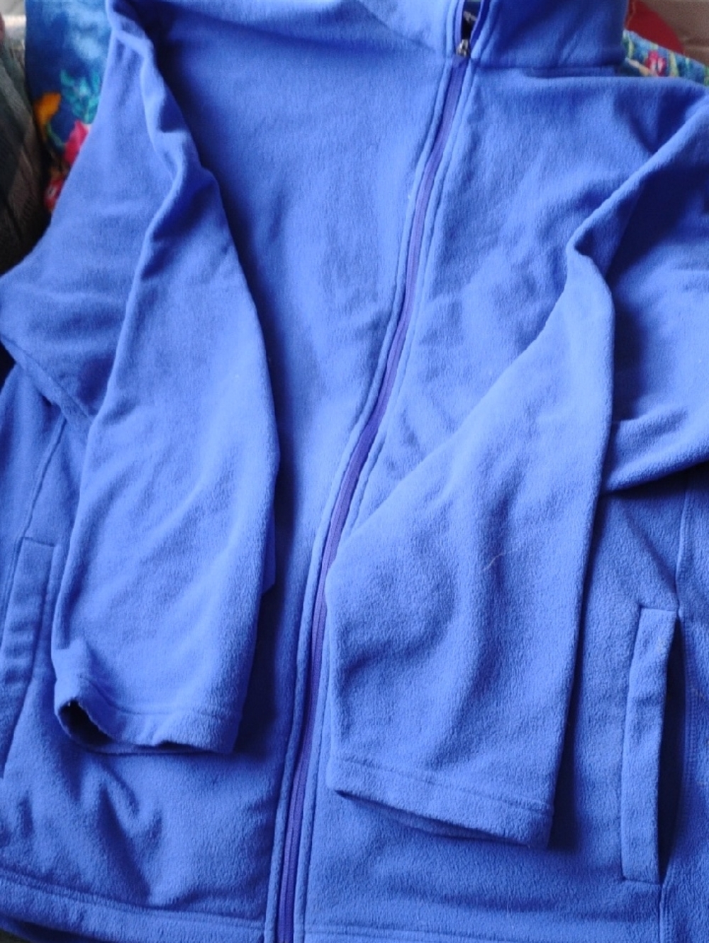 Lands' End Periwinkle Blue Full-Zip Fleece Jacket